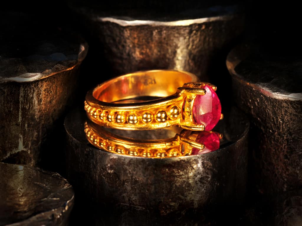 Pink Sapphire & Gold Ring – Gold Handmade Jewelry | Ancient Roads Jewelry