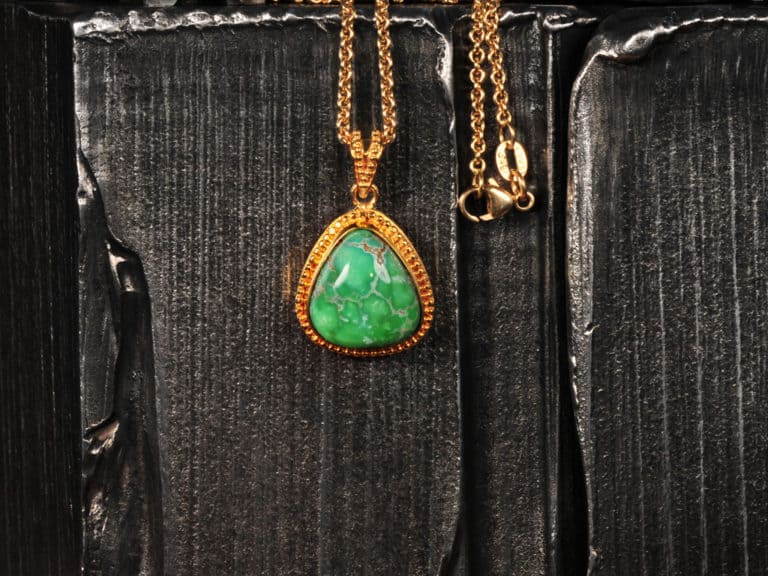 Carico Lake Turquoise & Gold Pendant