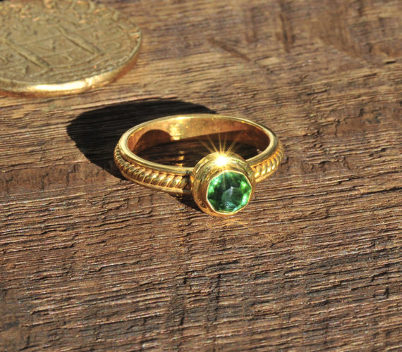 Forest Green Tourmaline & Gold Ring – Gold Handmade Jewelry | Ancient ...