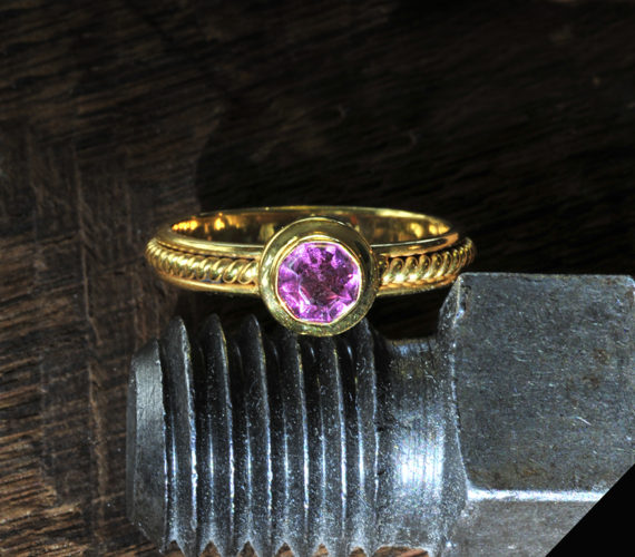 Pink Garnet & Gold Ring – Gold Handmade Jewelry | Ancient Roads Jewelry