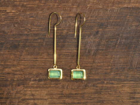 Blue/Green Tourmaline & Gold Earrings