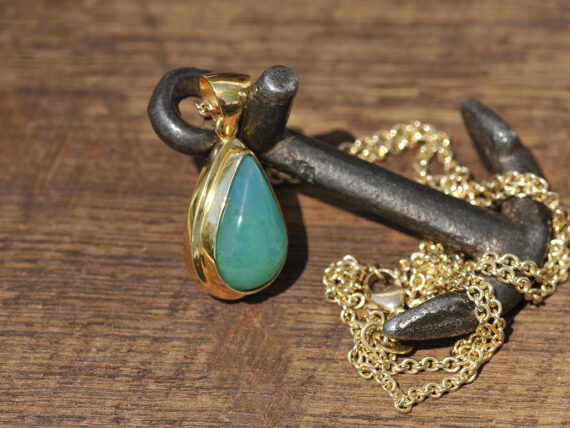 Gem Silica & Gold Pendant