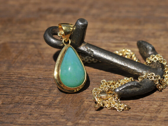Gem Silica & Gold Pendant