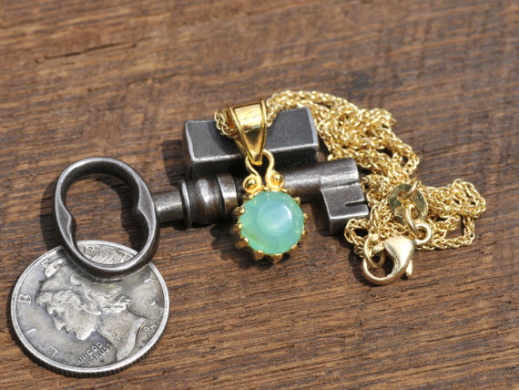Blue Opal & Gold Pendant