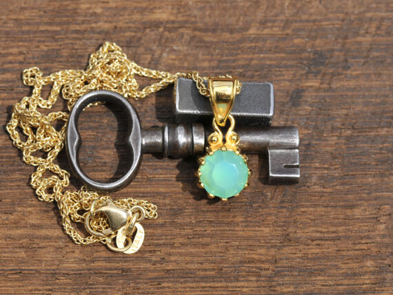 Blue Opal & Gold Pendant