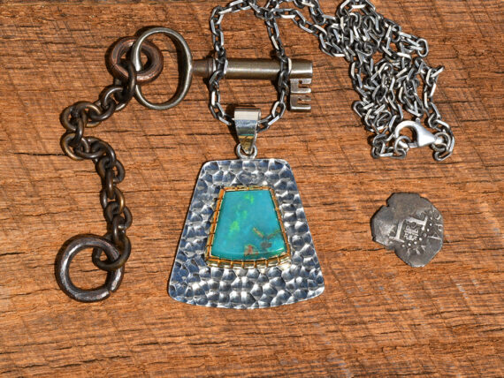 Gem Silica, Sterling Silver & Gold Pendant