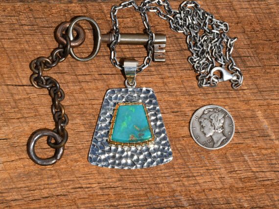 Gem Silica, Sterling Silver & Gold Pendant