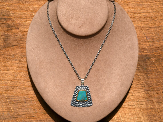 Gem Silica, Sterling Silver & Gold Pendant