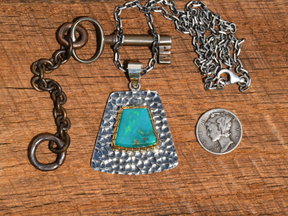Gem Silica, Sterling Silver & Gold Pendant