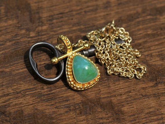 Gem Silica & Gold Pendant