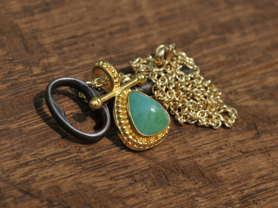 Gem Silica & Gold Pendant