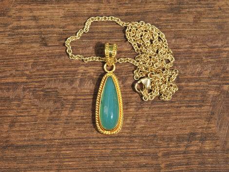 Gem Silica & Gold Pendant