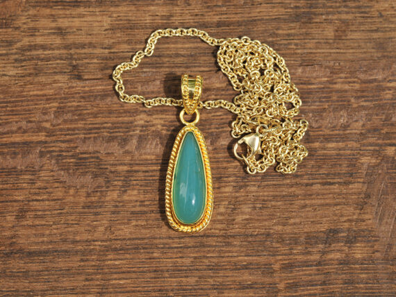 Gem Silica & Gold Pendant