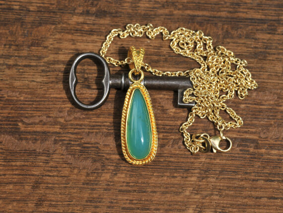 Gem Silica & Gold Pendant