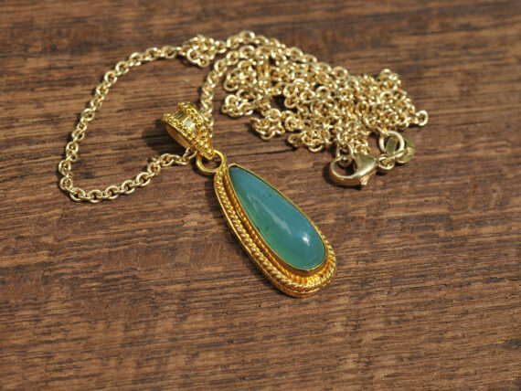 Gem Silica & Gold Pendant
