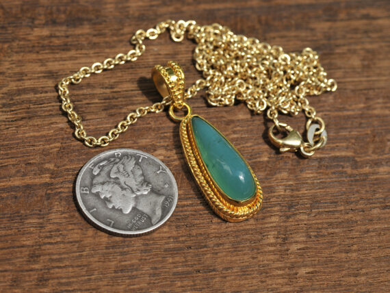 Gem Silica & Gold Pendant