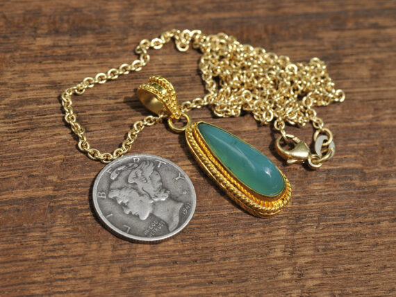 Gem Silica & Gold Pendant