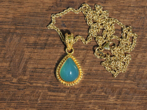 Gem Silica & Gold Pendant