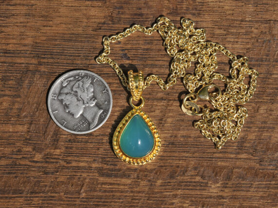 Gem Silica & Gold Pendant
