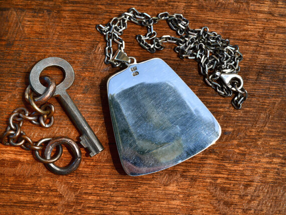Australian Opal, Sterling Silver & Gold Pendant