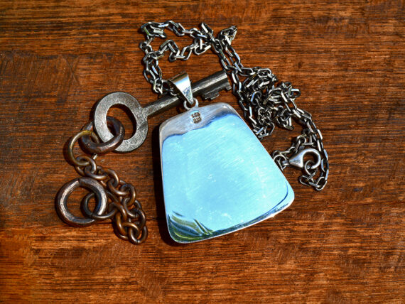 Australian Opal, Sterling Silver & Gold Pendant