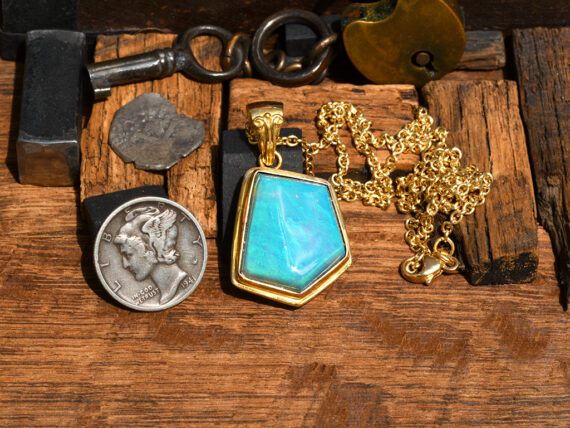 Australian Opal & Gold Pendant