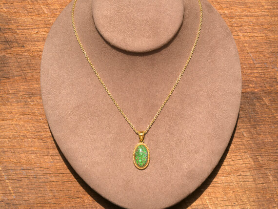 Carico Lake Turquoise & Gold Pendant