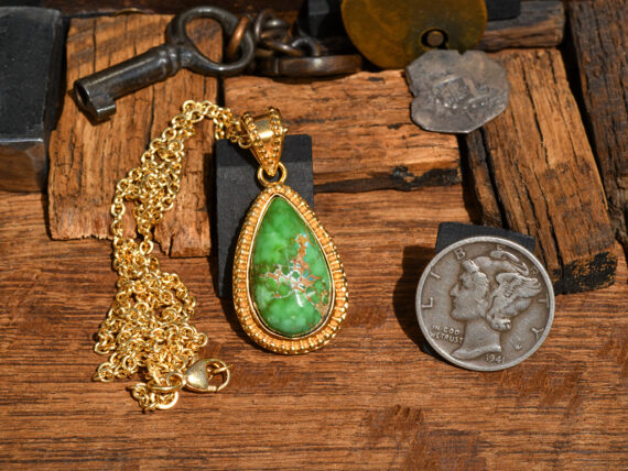 Carico Lake Turquoise & Gold Pendant