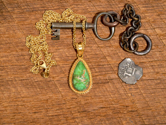 Carico Lake Turquoise & Gold Pendant