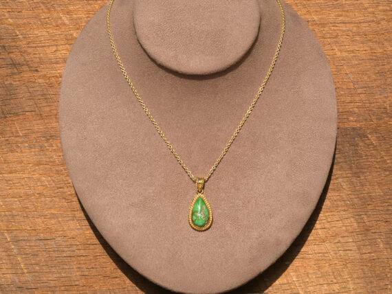 Carico Lake Turquoise & Gold Pendant