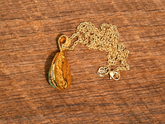 Carico Lake Turquoise & Gold Pendant