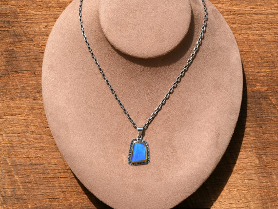 Australian Opal, Sterling Silver & Gold Pendant