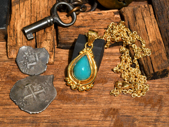 Gem Silica & Gold Pendant