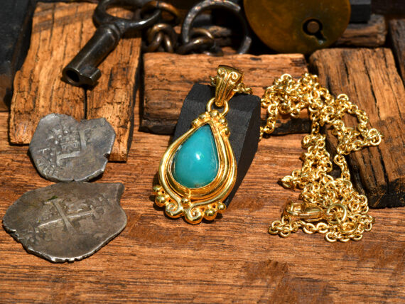 Gem Silica & Gold Pendant