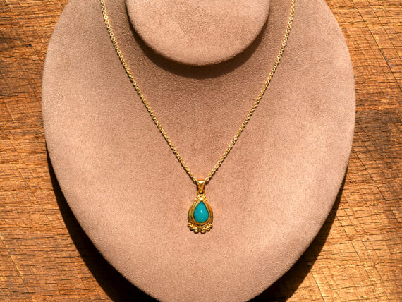 Gem Silica & Gold Pendant