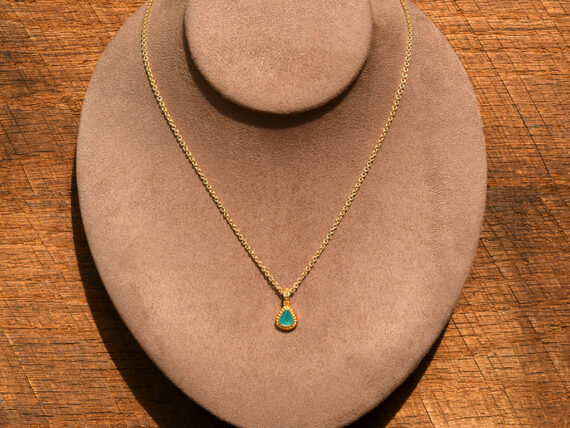 Gem Silica & Gold Pendant