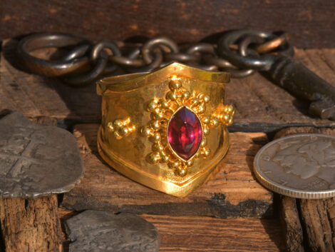 Umbalite Garnet & Gold Ring