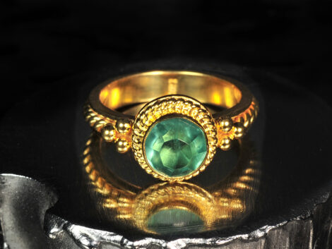 Green Tourmaline & Gold Ring