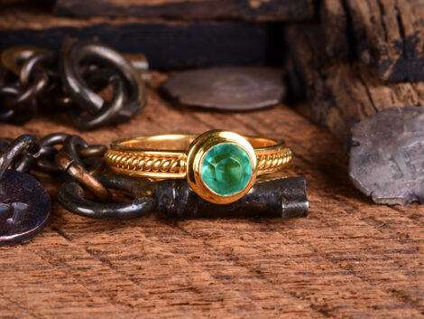 Mint Green Tourmaline & Gold Ring