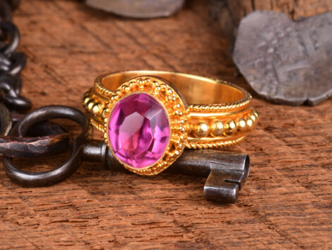 Umbalite Garnet & Gold Ring