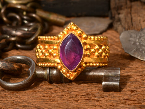 Purple Sapphire & Gold Ring