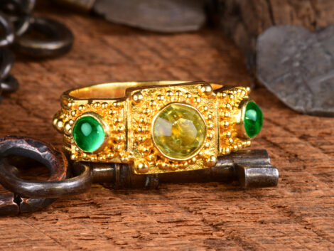 Mali Garnet & Tsavorite Gold Ring