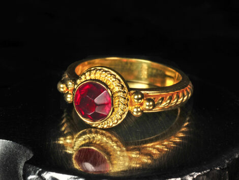 Rubelite Tourmaline & Gold Ring