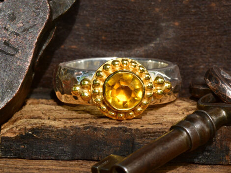 Golden Beryl & Gold/Silver Ring