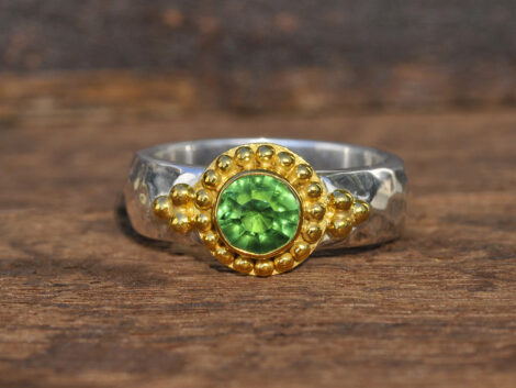 Green Tourmaline & Gold/Silver Ring