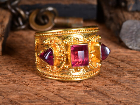 Pink Spinel & Purple Garnet Gold Ring