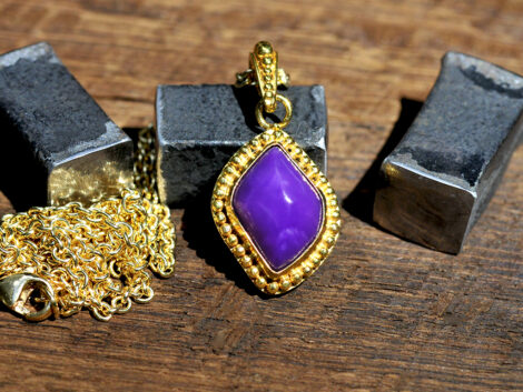 Sugilite & Gold Pendant