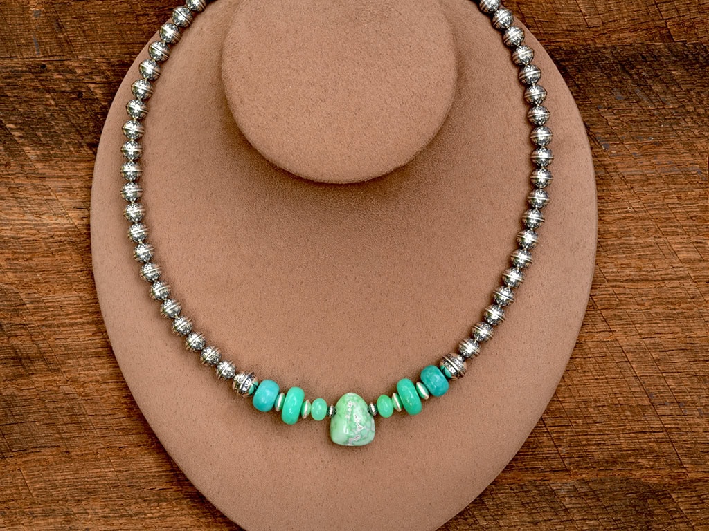 Carico Lake, Chrysoprase & Gem Silica Necklace