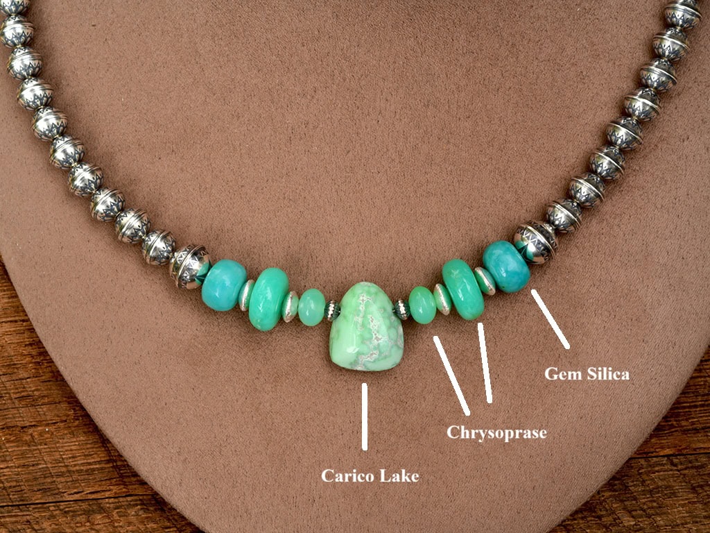 Carico Lake, Chrysoprase & Gem Silica Necklace