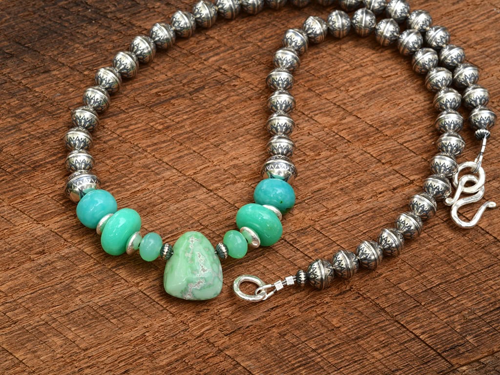 Carico Lake, Chrysoprase & Gem Silica Necklace